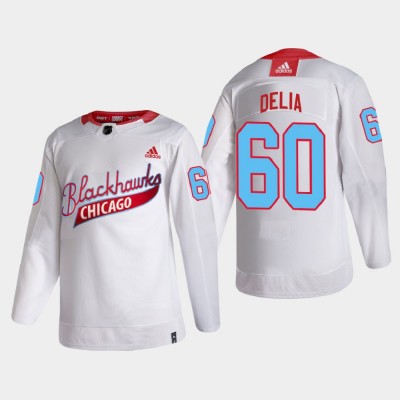 Chicago Chicago Blackhawks #60 Collin Delia Men's White One Community Night NHL Jersey Men's